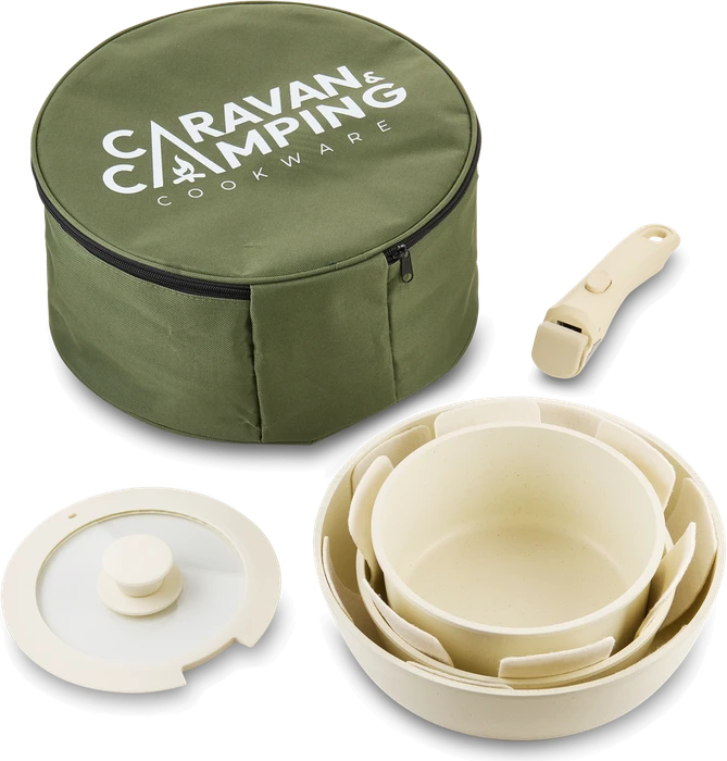 Caravan & Camping Cookware 6 Piece Campstone Series – Cream Edition